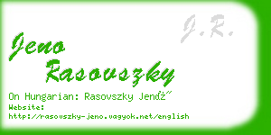 jeno rasovszky business card